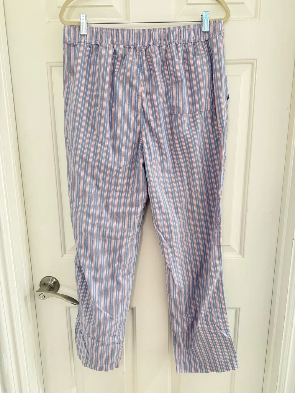 J. Crew 100% cotton striped red white blue Pajama Pants Bottoms Large July 4th